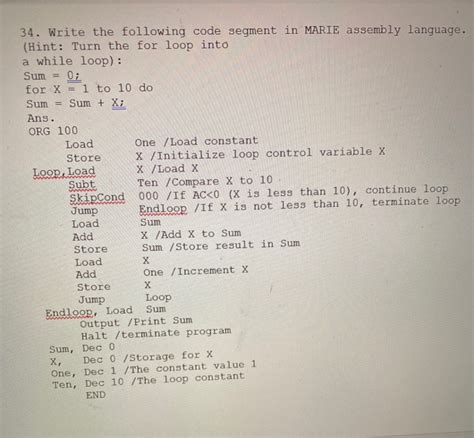 marie code examples|MARIE Assembly Language .